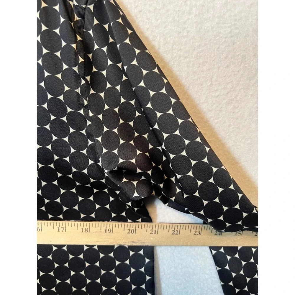 Zara Women's Small Button Down Shirt Black White Circle Print Long Sleeve - Picture 4 of 10